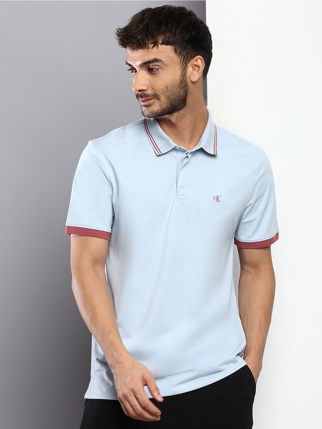 

Calvin Klein Jeans Men Polo Collar T-shirt, Blue