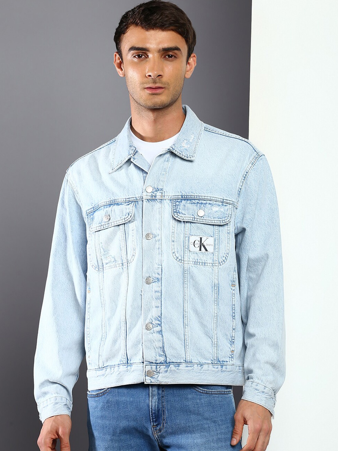 

Calvin Klein Jeans Men Denim Jacket, Blue