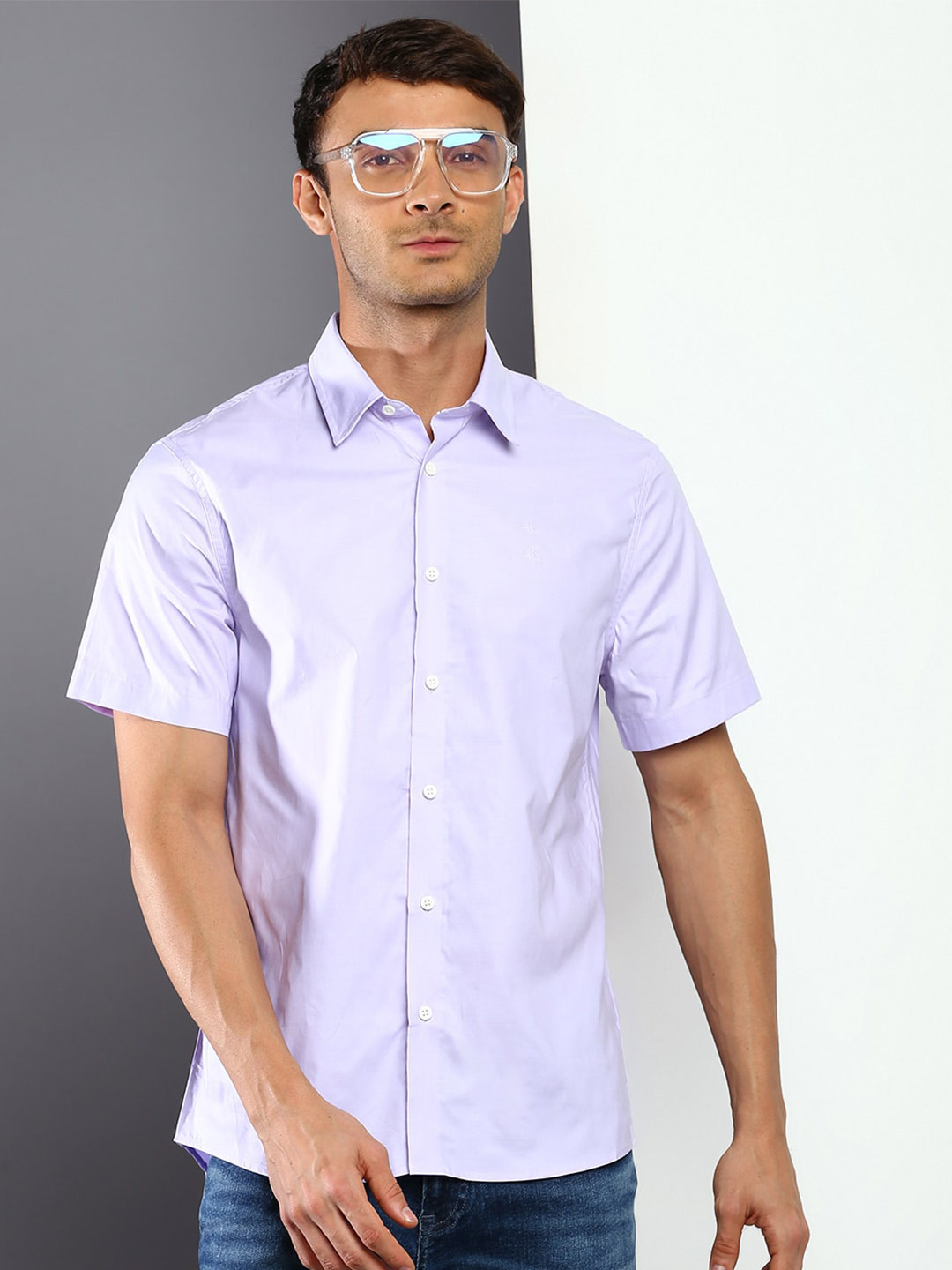 

Calvin Klein Jeans Men Pure Cotton Casual Shirt, Purple