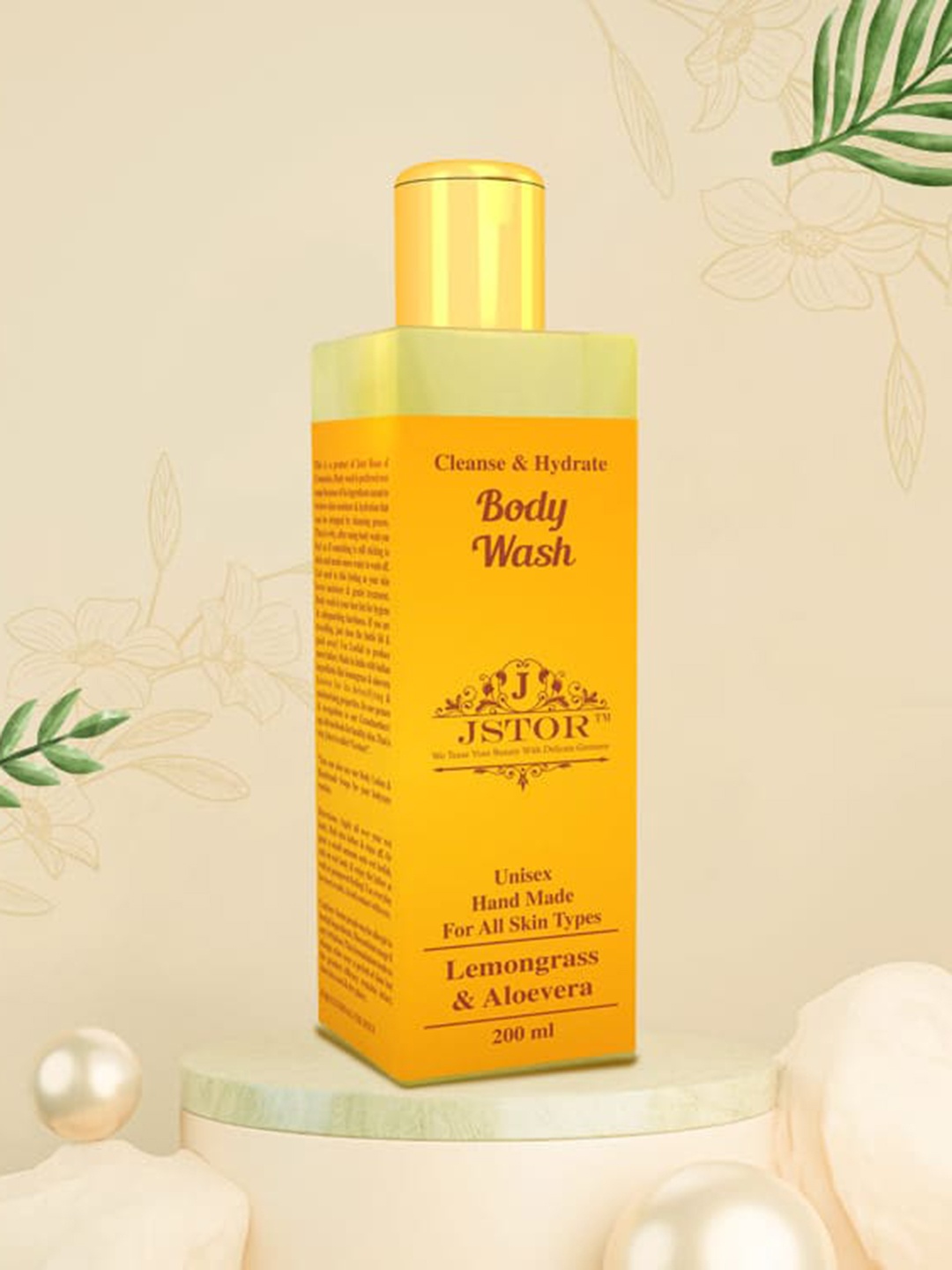 

JSTOR Lemongrass & Aloe Vera Body Wash- 200 ml, Yellow