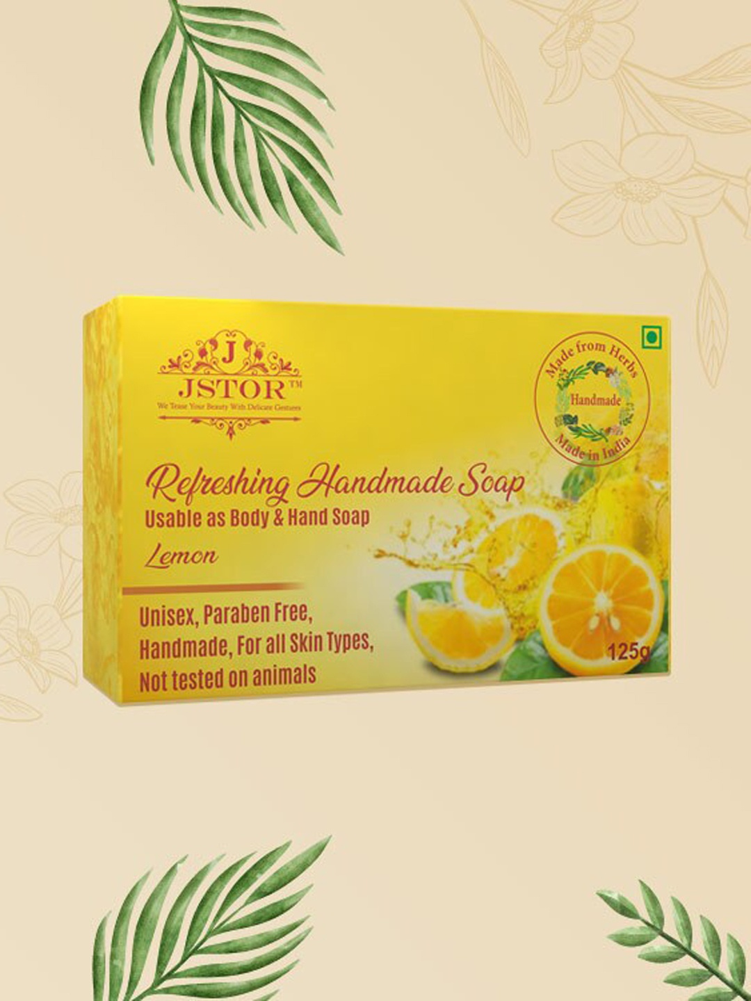 

JSTOR Unisex Handmade Lemon Soap-125gm, Yellow