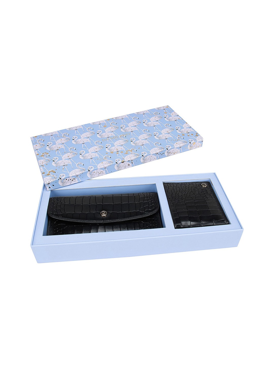 

Da Milano Men Textured Leather Wallet and Card Holder Accessory Gift Set, Black