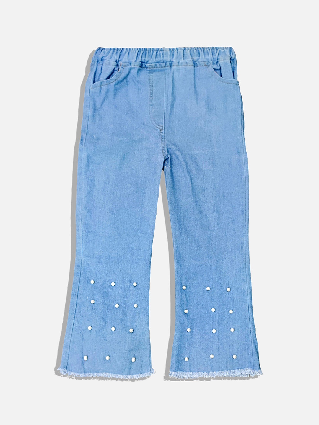

PINVE Girls Blue Narrow Slim Fit Embellished Stretchable Jeans