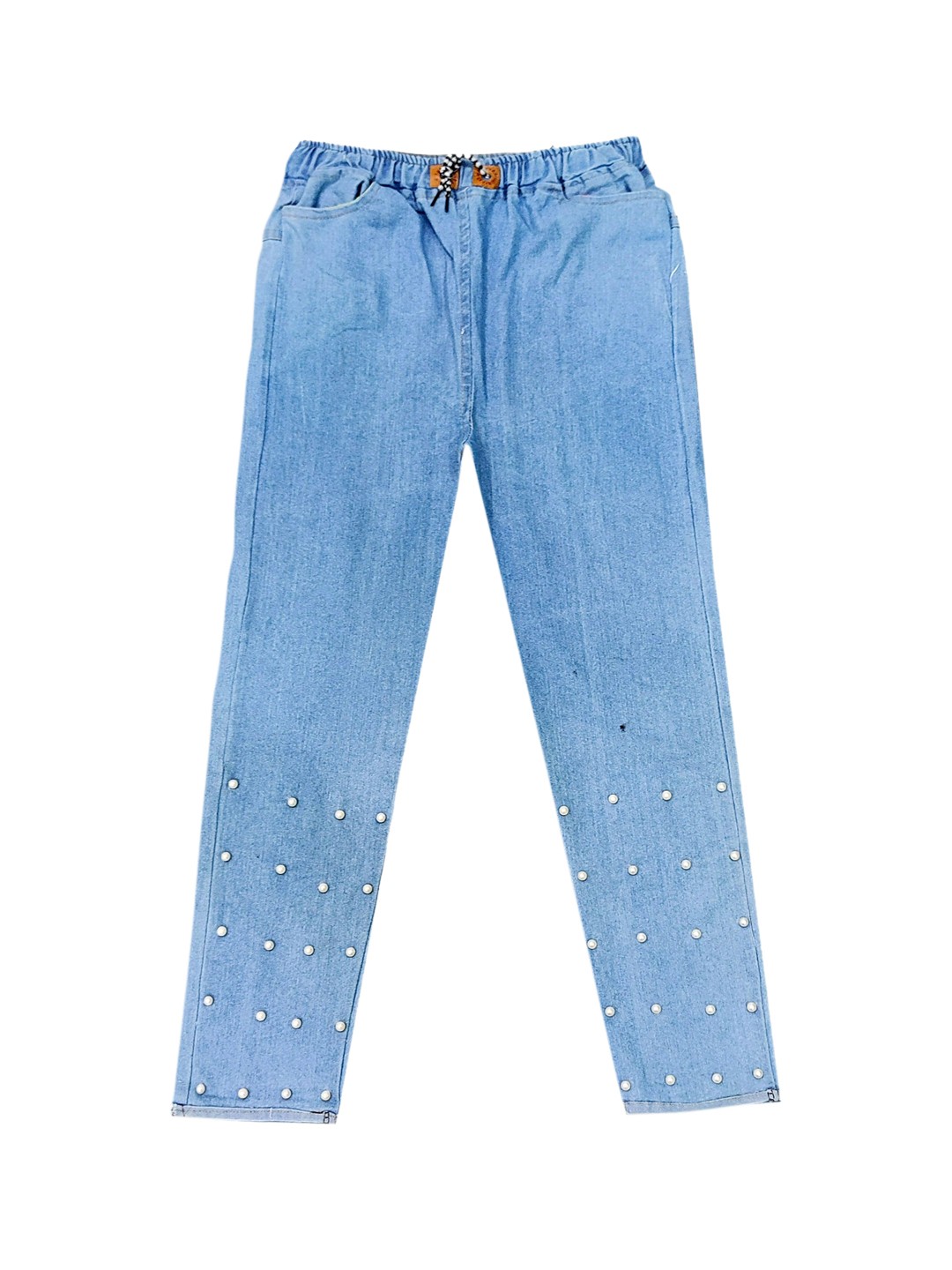 

PINVE Girls Narrow Slim Fit Embellished Stretchable Jeans, Blue