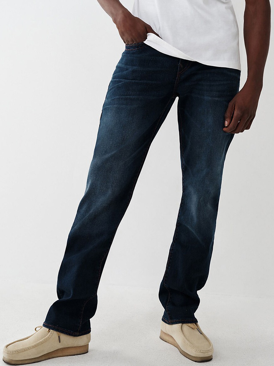 

True Religion Men Straight Fit Light Fade Jeans, Blue