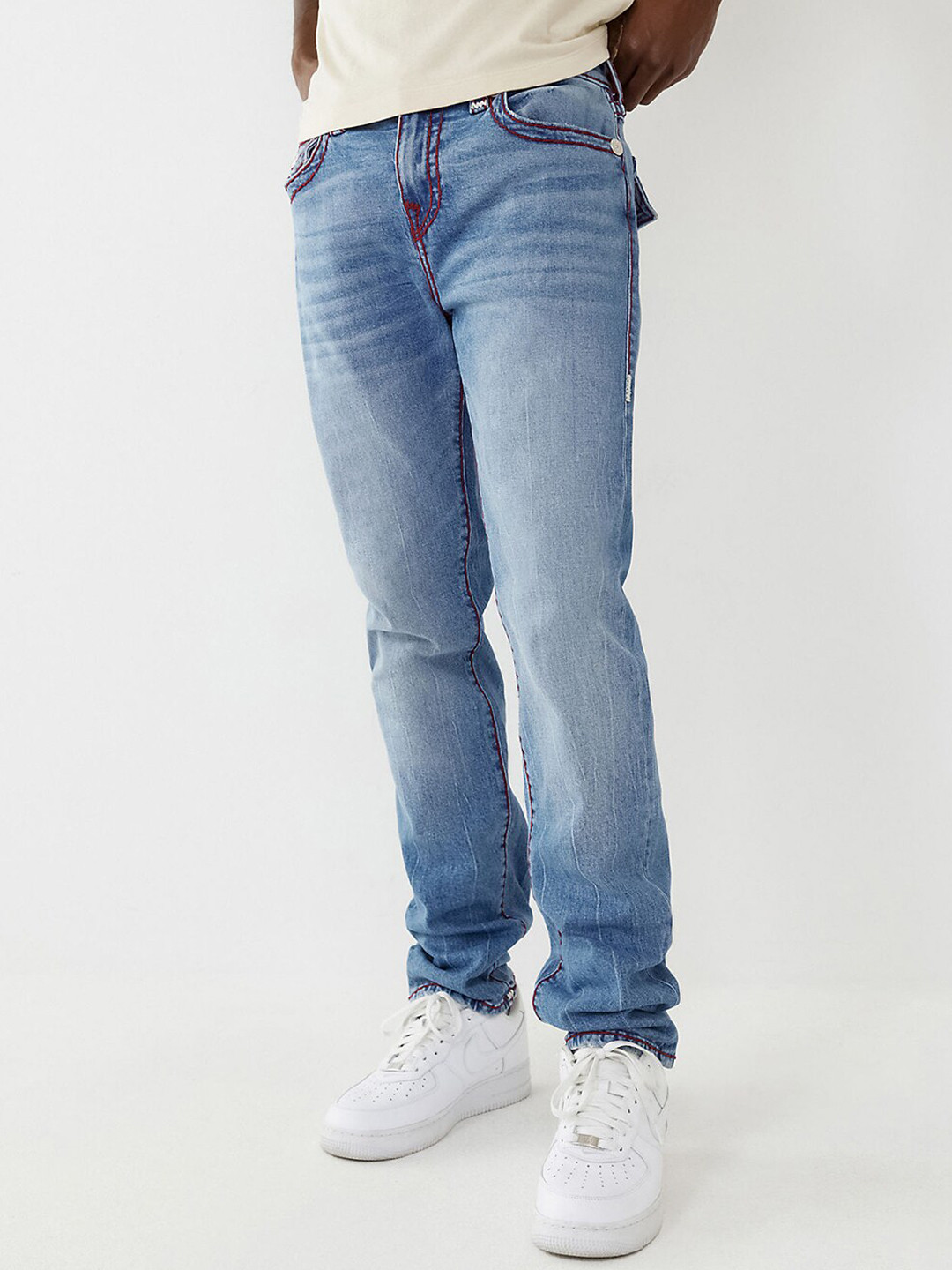 

True Religion Men Super T Rocco Skinny Fit Heavy Fade Jeans, Blue