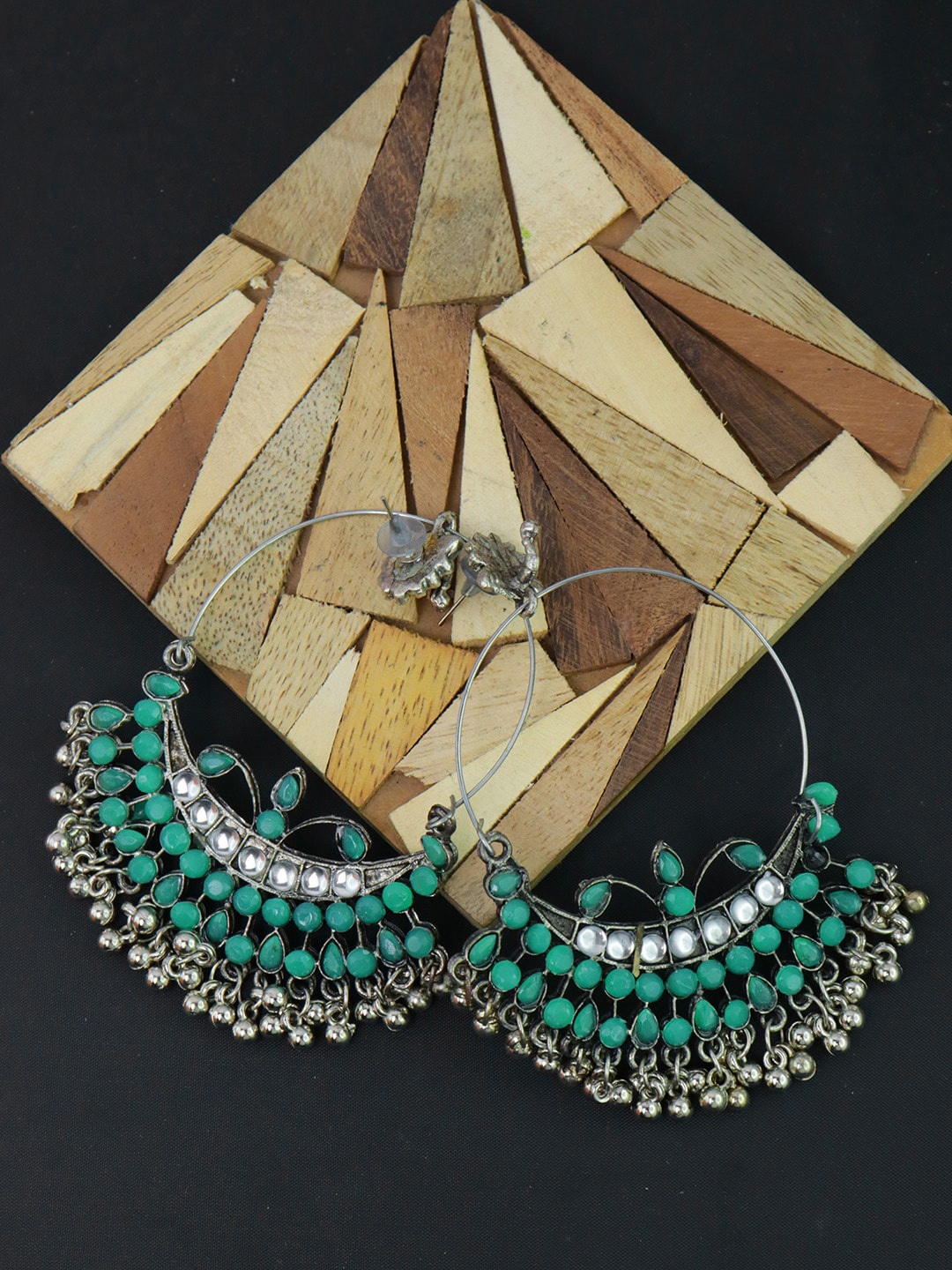 

VAGHBHATT Classic Hoop Earrings, Green