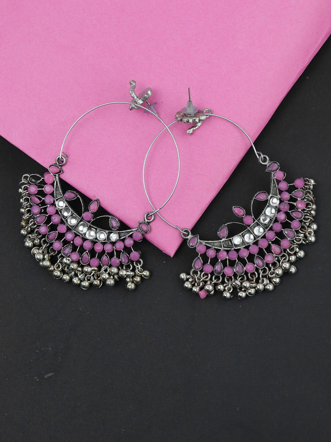 

VAGHBHATT Classic Hoop Earrings, Pink