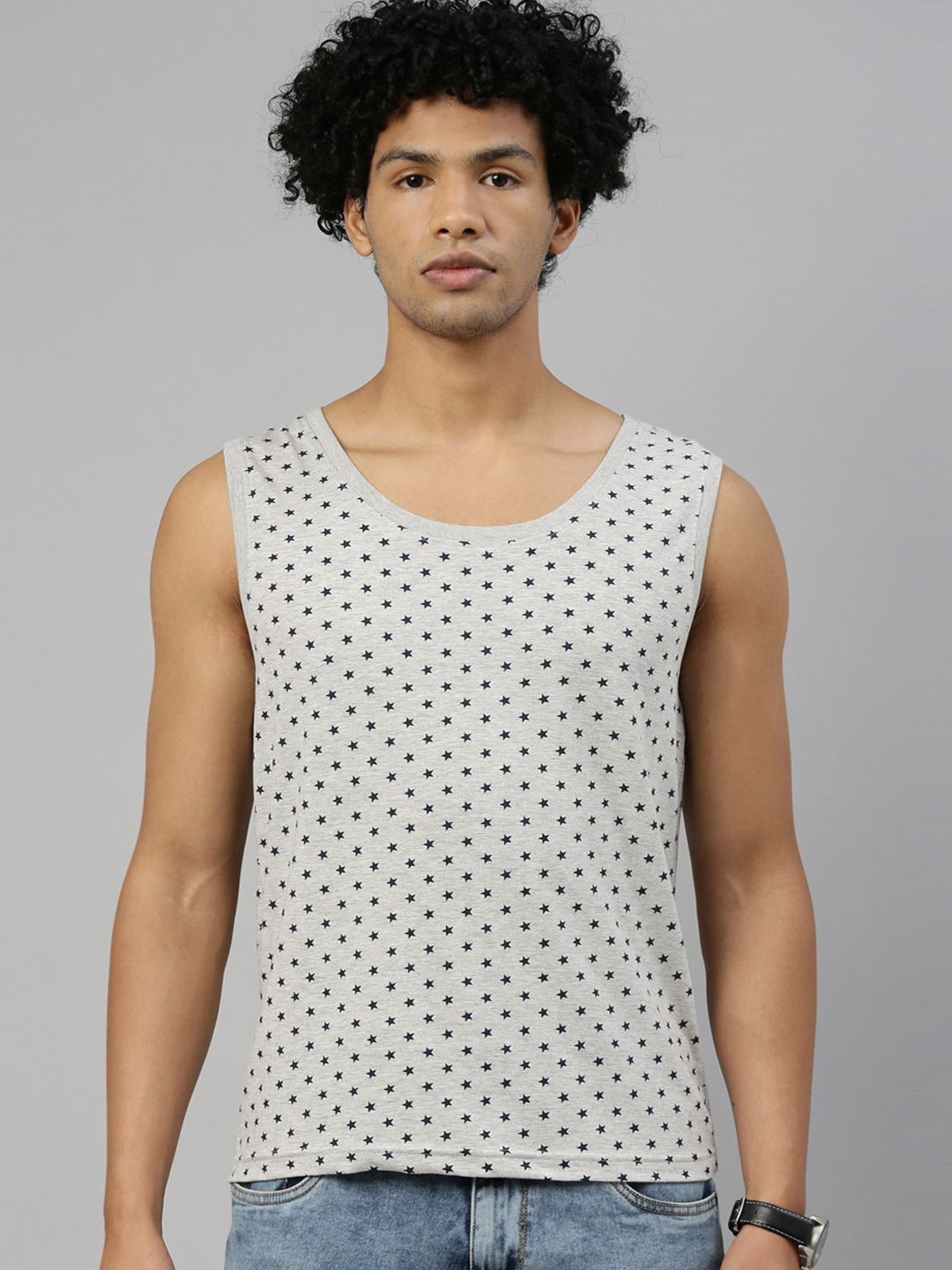 

Kryptic Men Geometric Printed Pure Cotton T-shirt, Grey