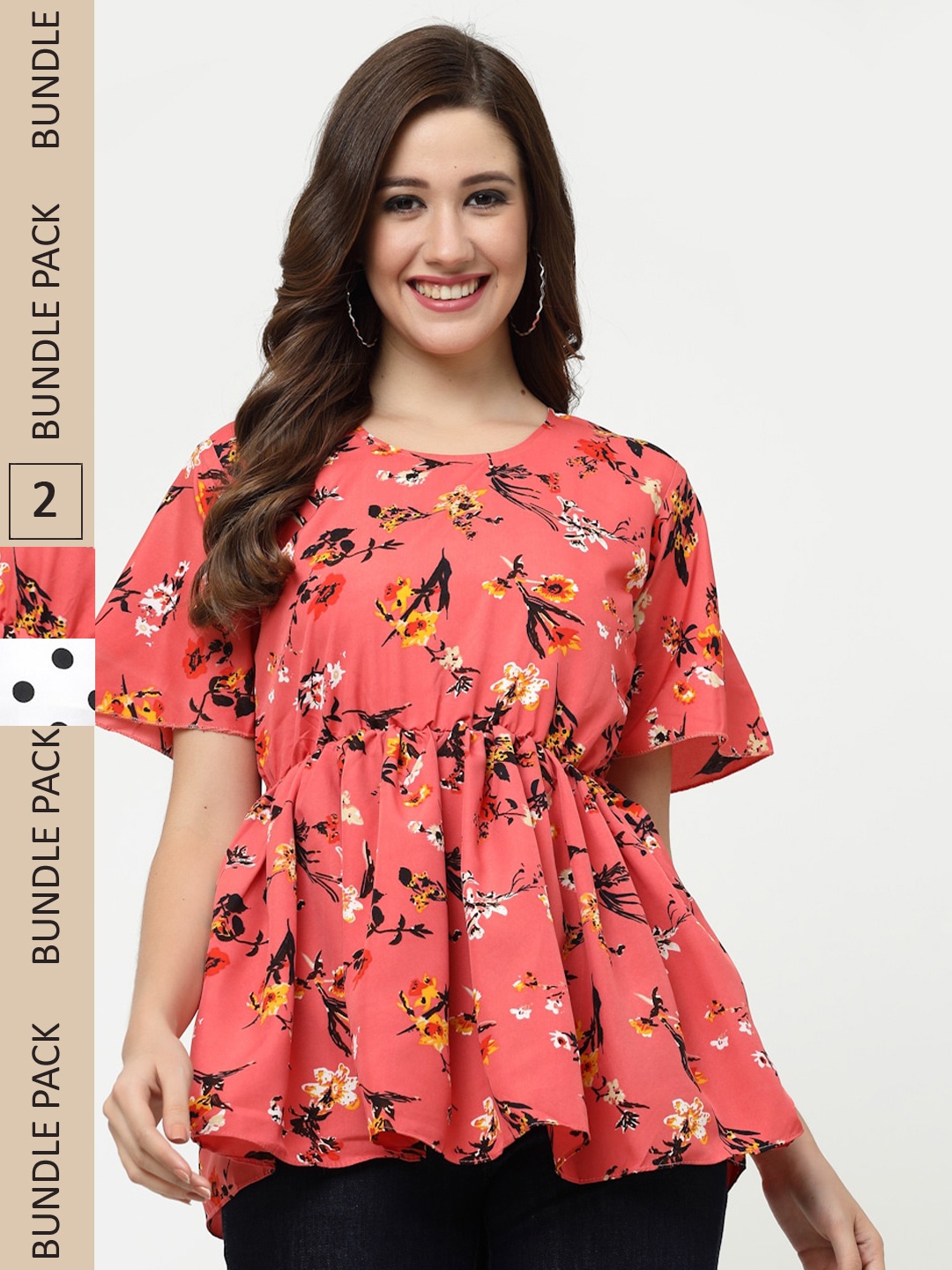 

MISS AYSE Multicoloured Floral Print Crepe Empire Top, Multi