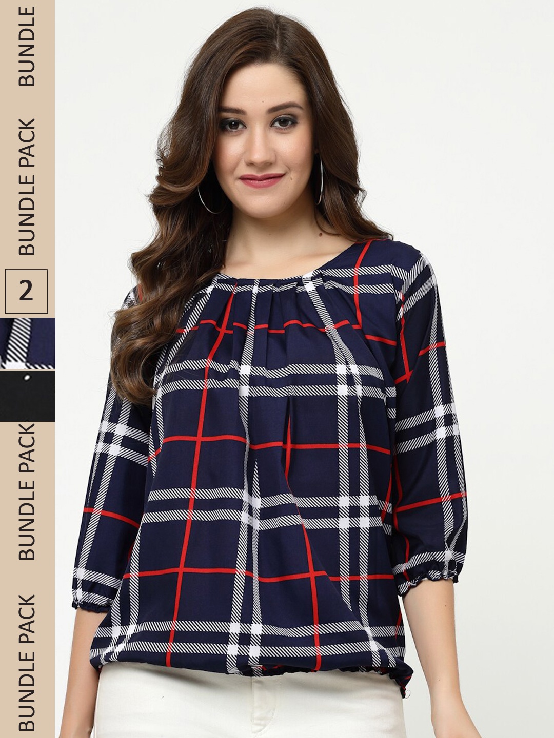 

MISS AYSE Pack Of 2 Printed Regular Tops, Blue