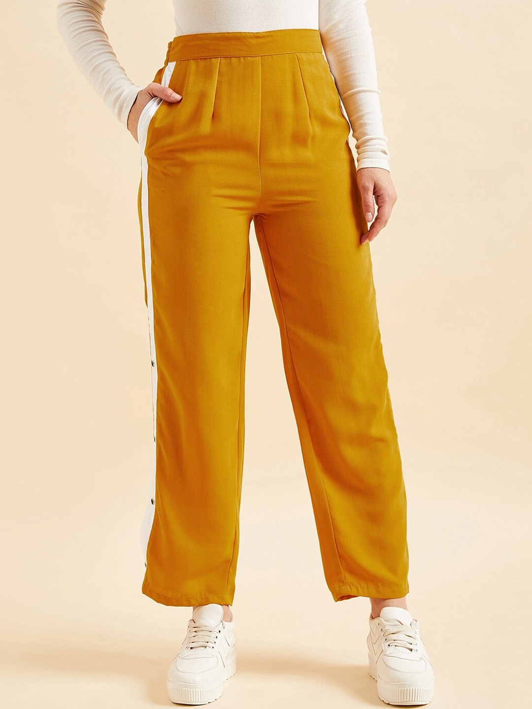 

PANIT Women Parallel Trousers, Mustard