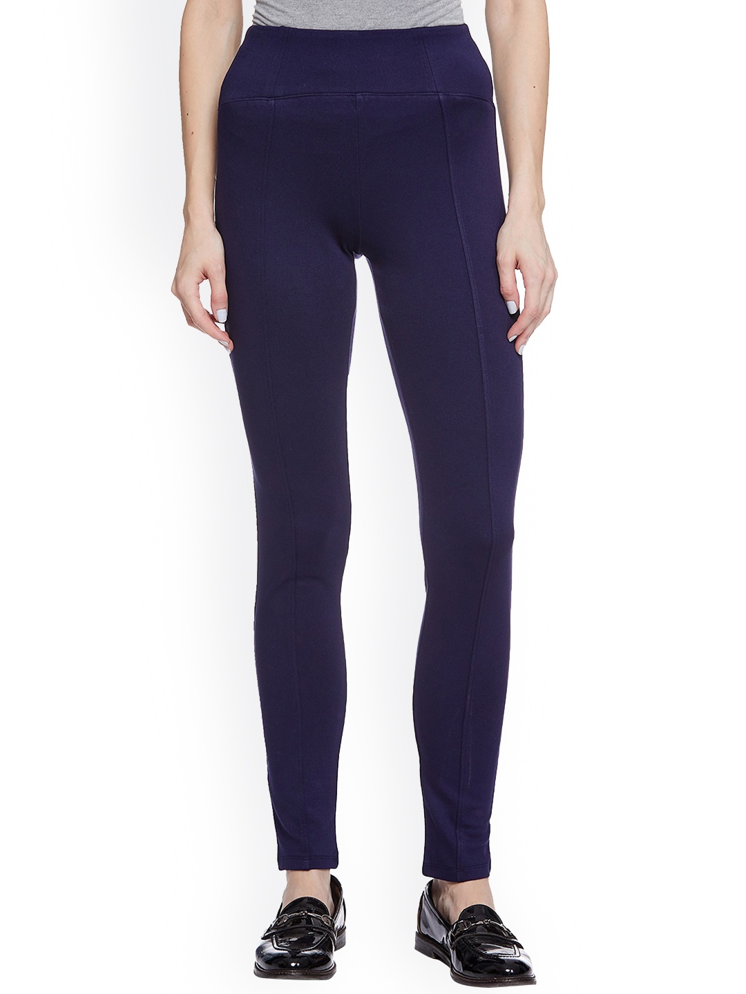 

UNMADE Women High-Rise Ankle-Length Leggings, Navy blue