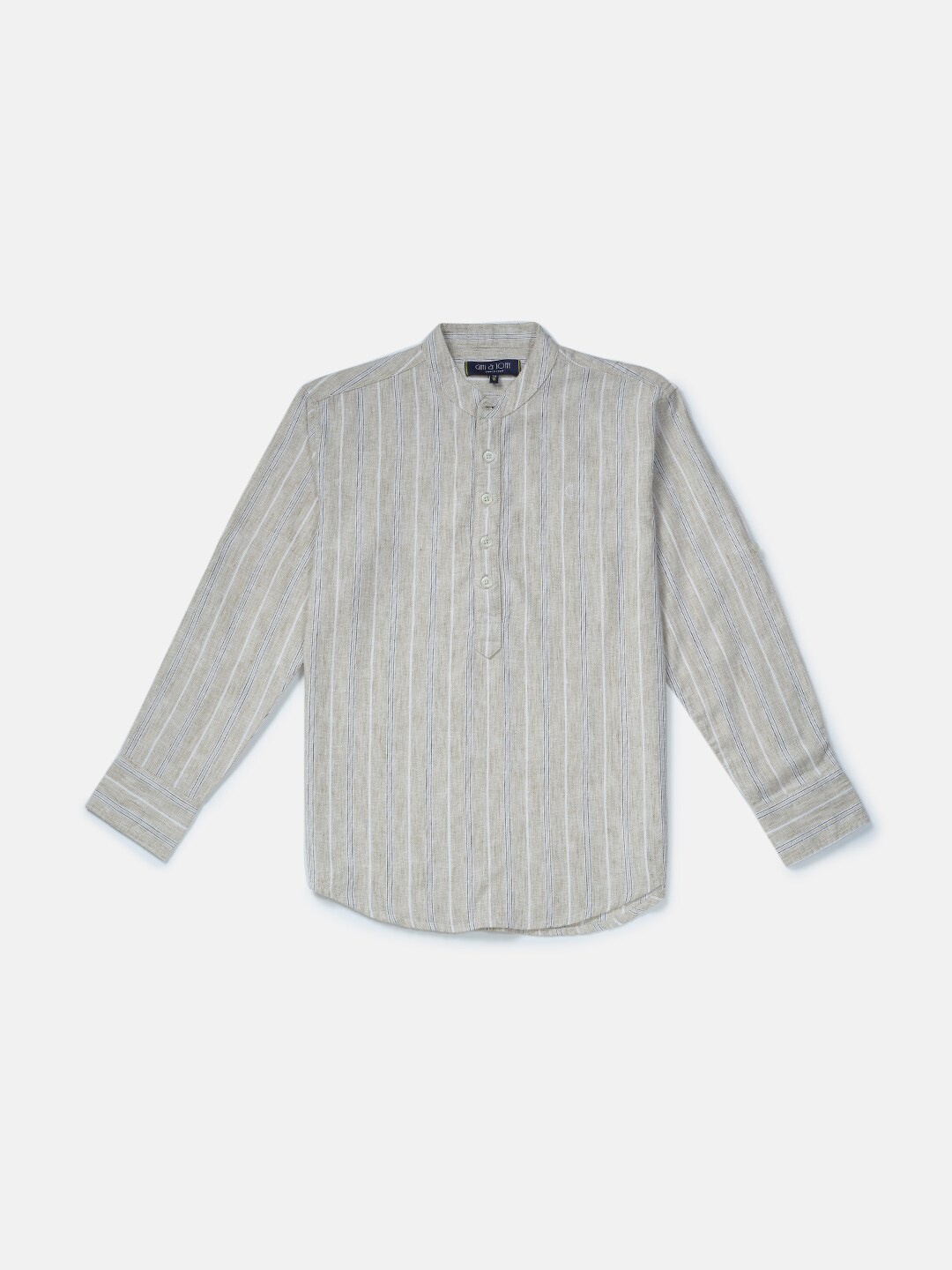 

Gini and Jony Boys Striped Mandarin Collar Cotton Casual Shirt, Grey