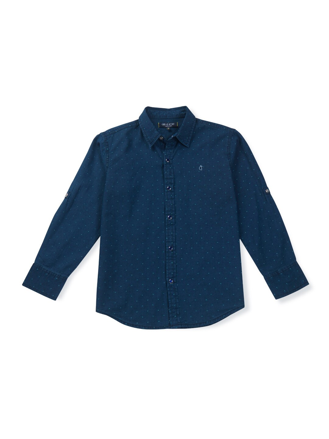 

Gini and Jony Infant Boys Printed Cotton Casual Shirt, Navy blue