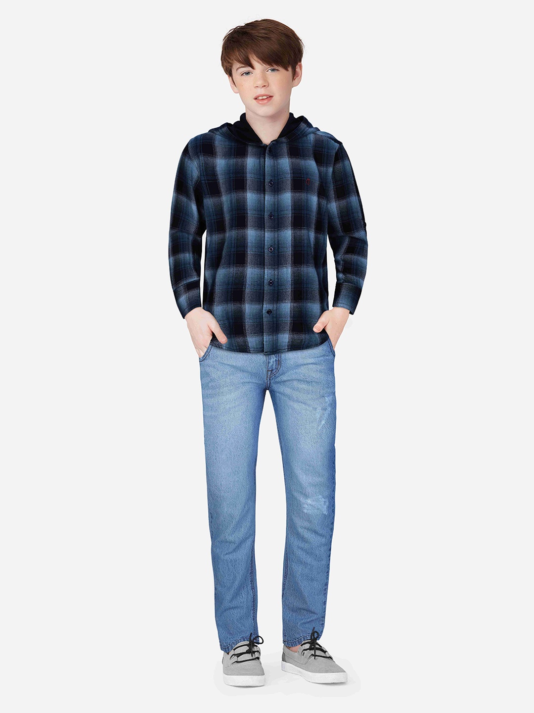 

Gini and Jony Infant Boys Checked Cotton Casual Shirt, Blue
