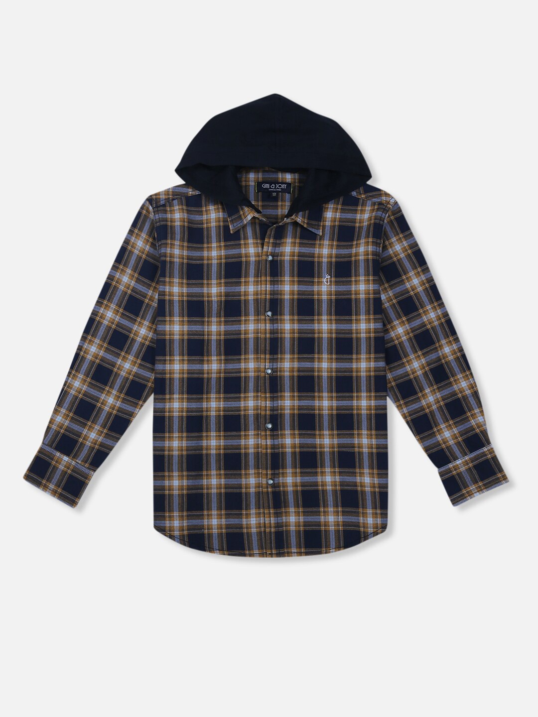 

Gini and Jony Boys Yellow Tartan Checks Checked Casual Shirt