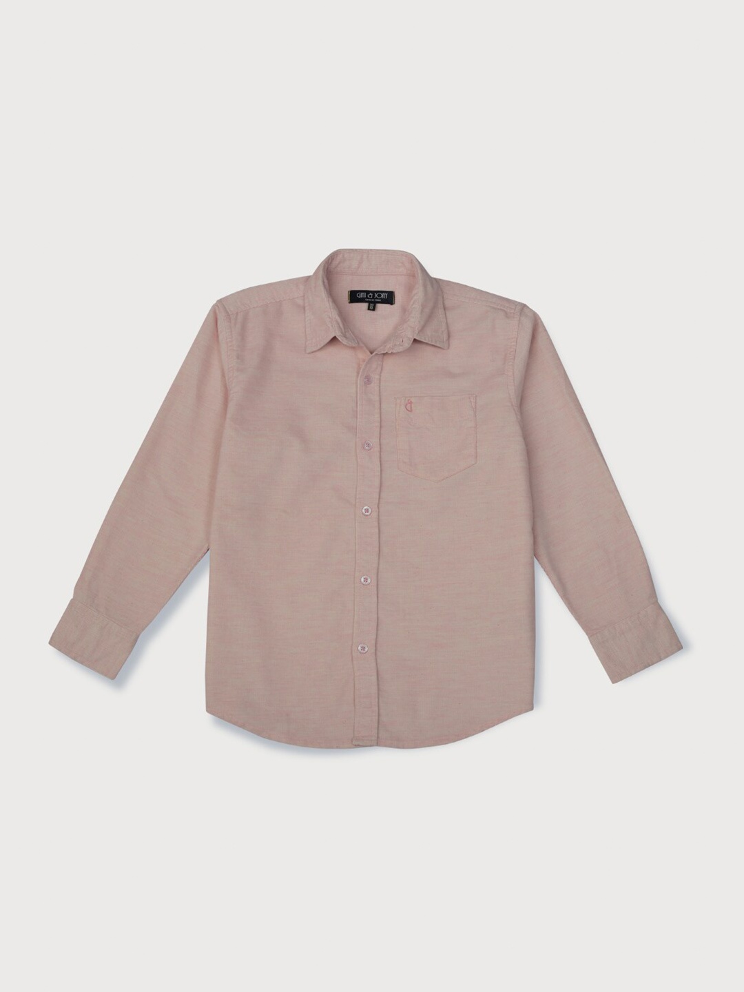 

Gini and Jony Boys Spread Collar Cotton Casual Shirt, Peach