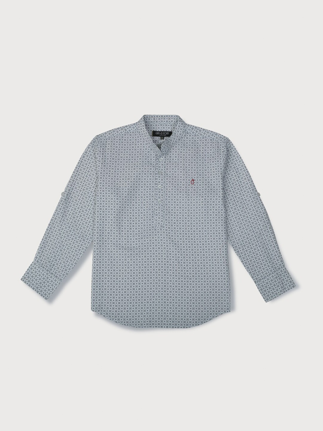 

Gini and Jony Boys Printed Cotton Casual Shirt, White