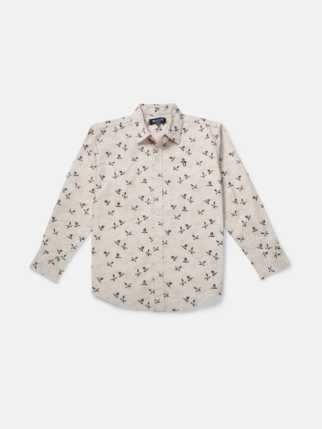 

Gini and Jony Boys Cotton Printed Casual Shirt, Khaki