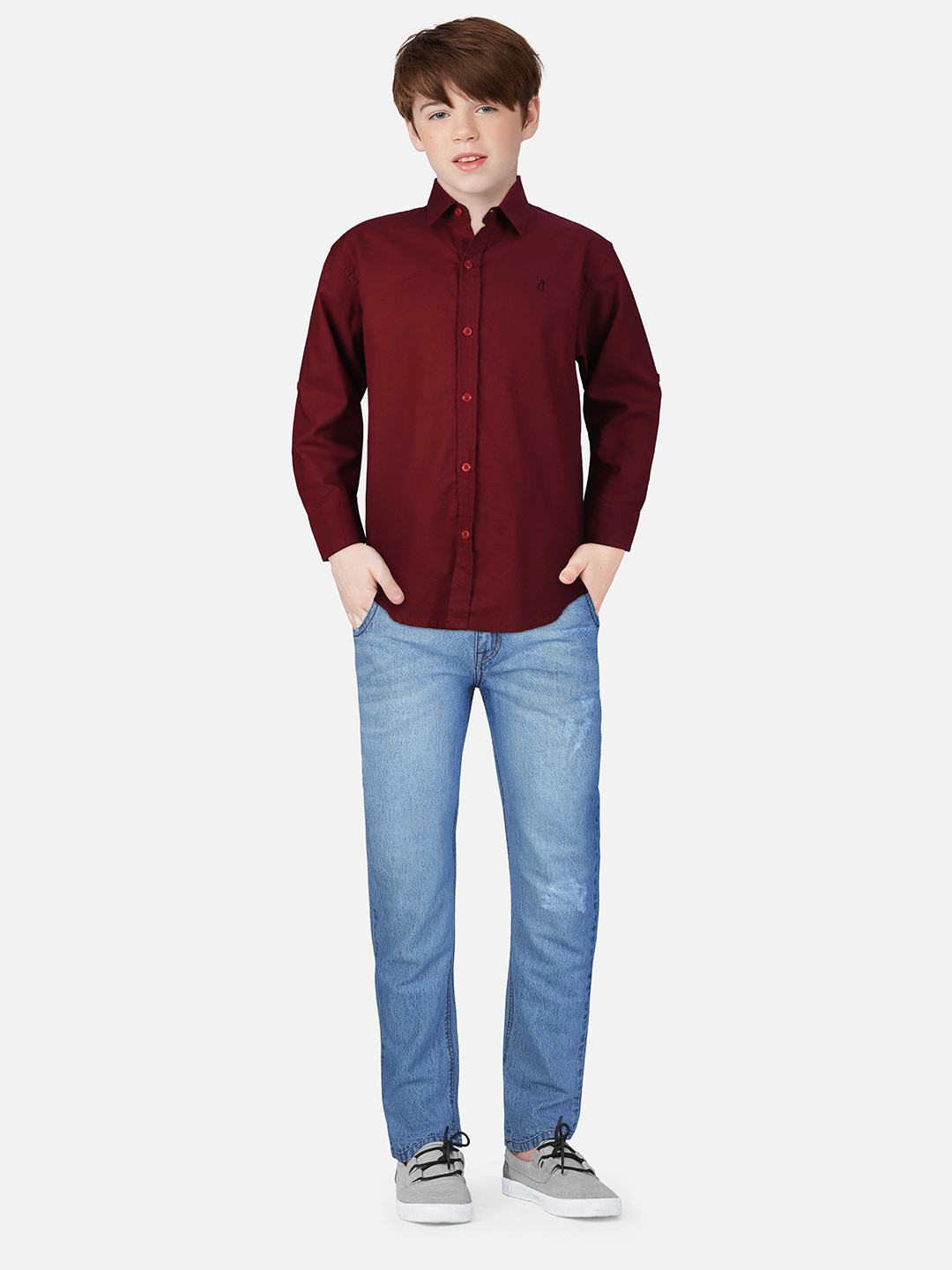 

Gini and Jony Infants Boys Cotton Casual Shirt, Maroon