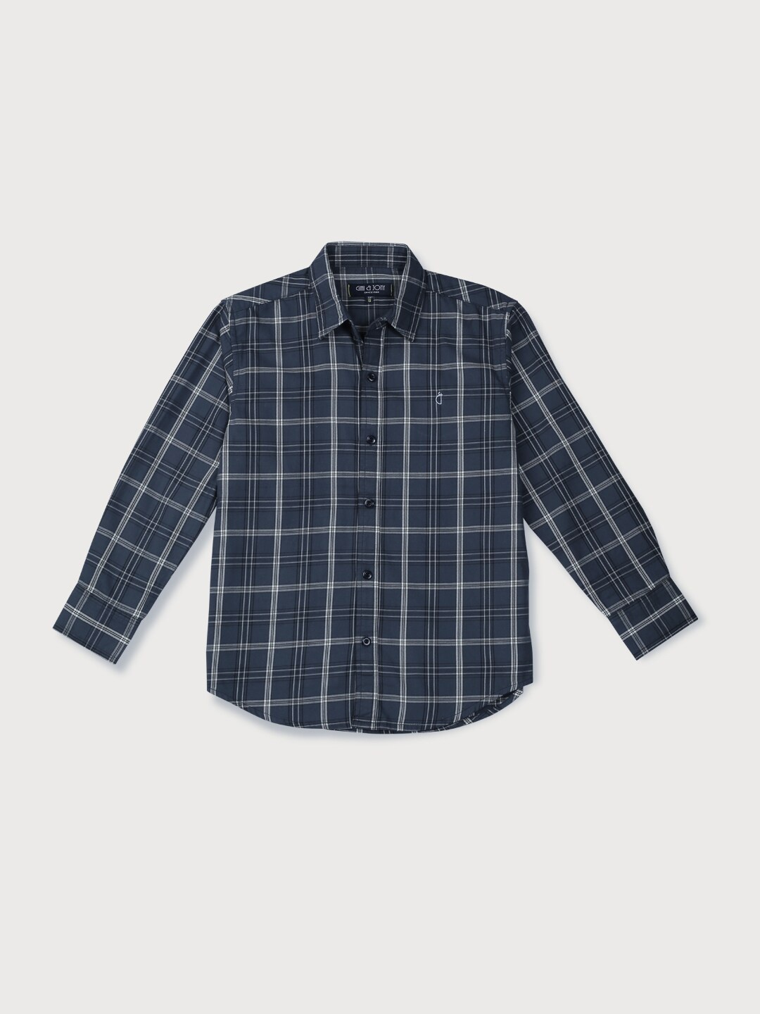 

Gini and Jony Boys Checked Cotton Casual Shirt, Grey