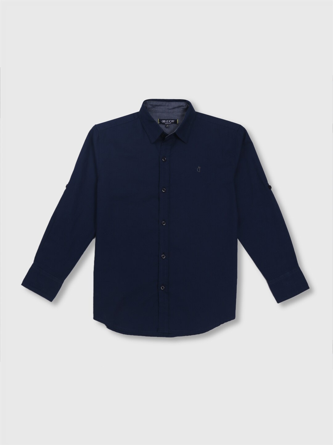 

Gini and Jony Boys Spread Collar Cotton Casual Shirt, Navy blue