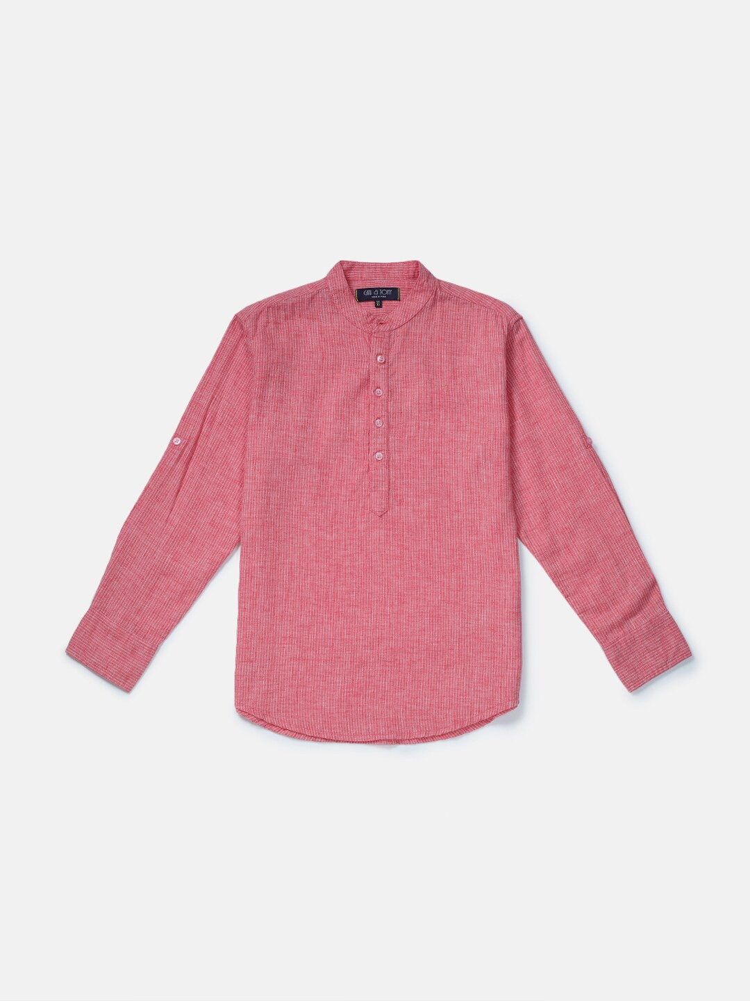 

Gini and Jony Boys Mandarin Collar Cotton Casual Shirt, Red