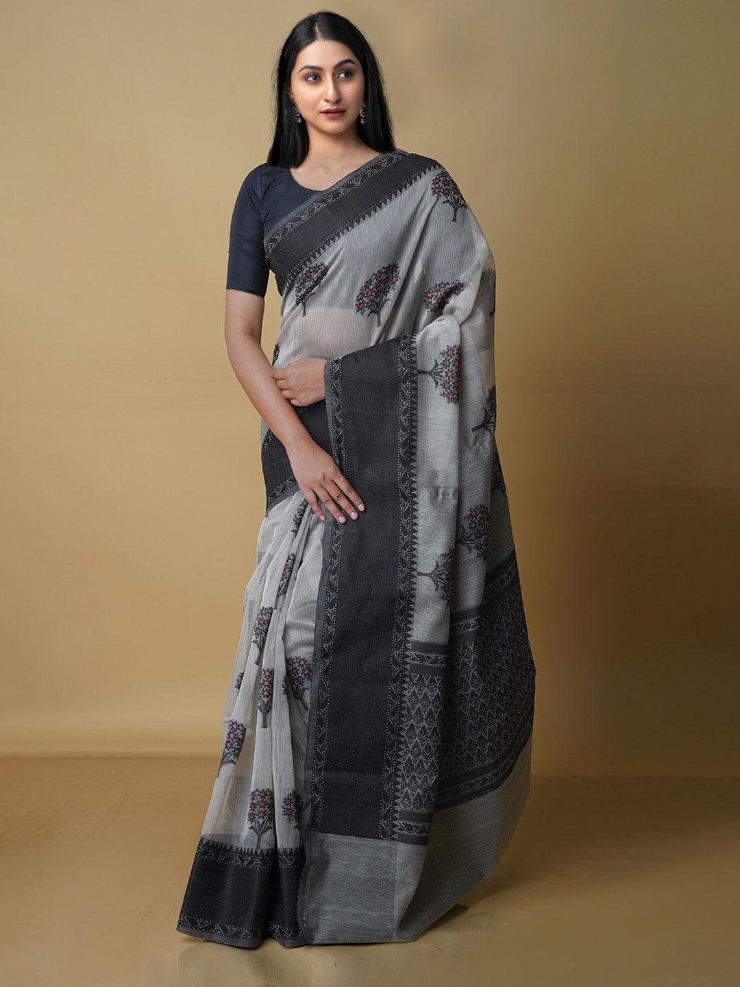 

Unnati Silks Woven Design Banarasi Saree, Grey
