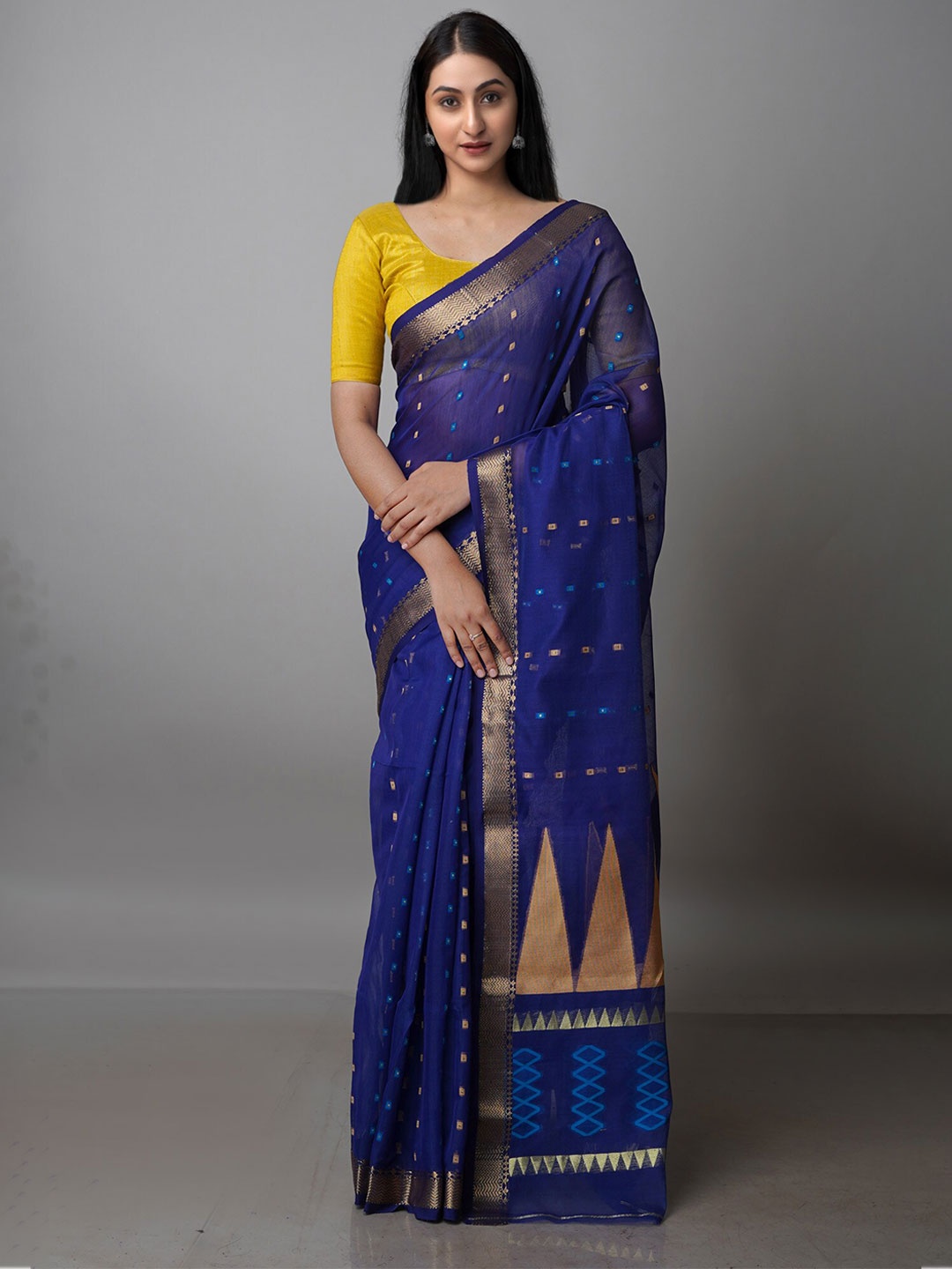 

Unnati Silks Woven Design Zari Jamdani Saree, Navy blue