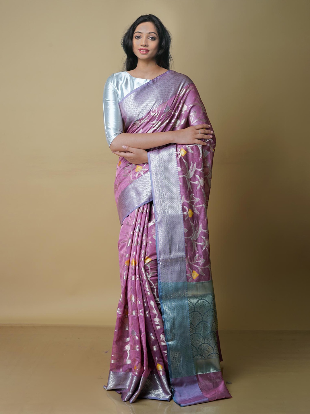 

Unnati Silks Woven Design Zari Banarasi Saree, Purple