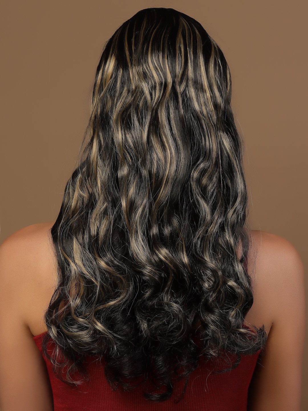 

PANASH Clip Based Curly Hair Extension, Black
