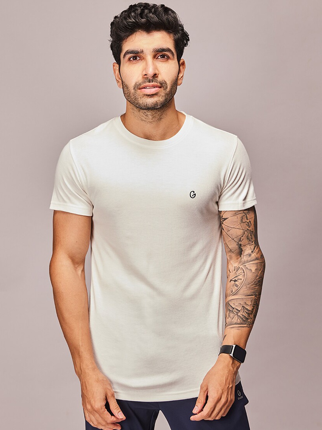 

Gloot Men Round Neck Thermal Top with Anti Odour, White