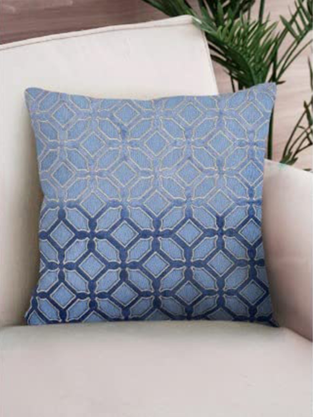 

NISRAG HOME Blue & Beige Geometric Square Cushion Covers