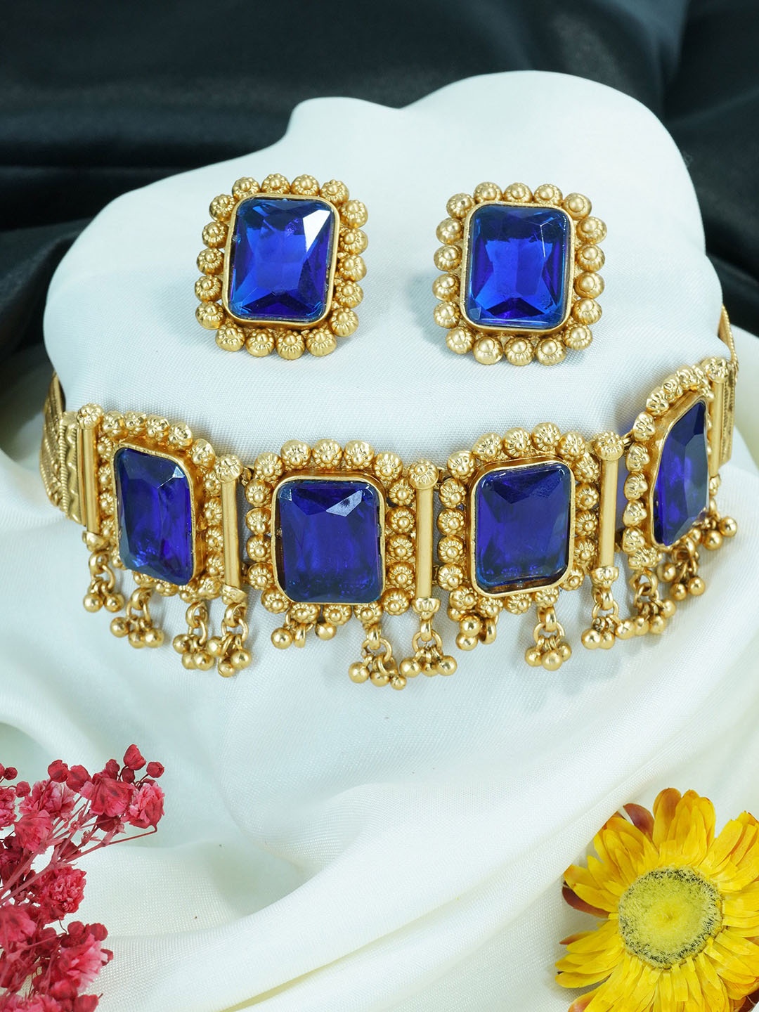 

GRIIHAM Gold-Plated CZ-Studded Jewellery Set