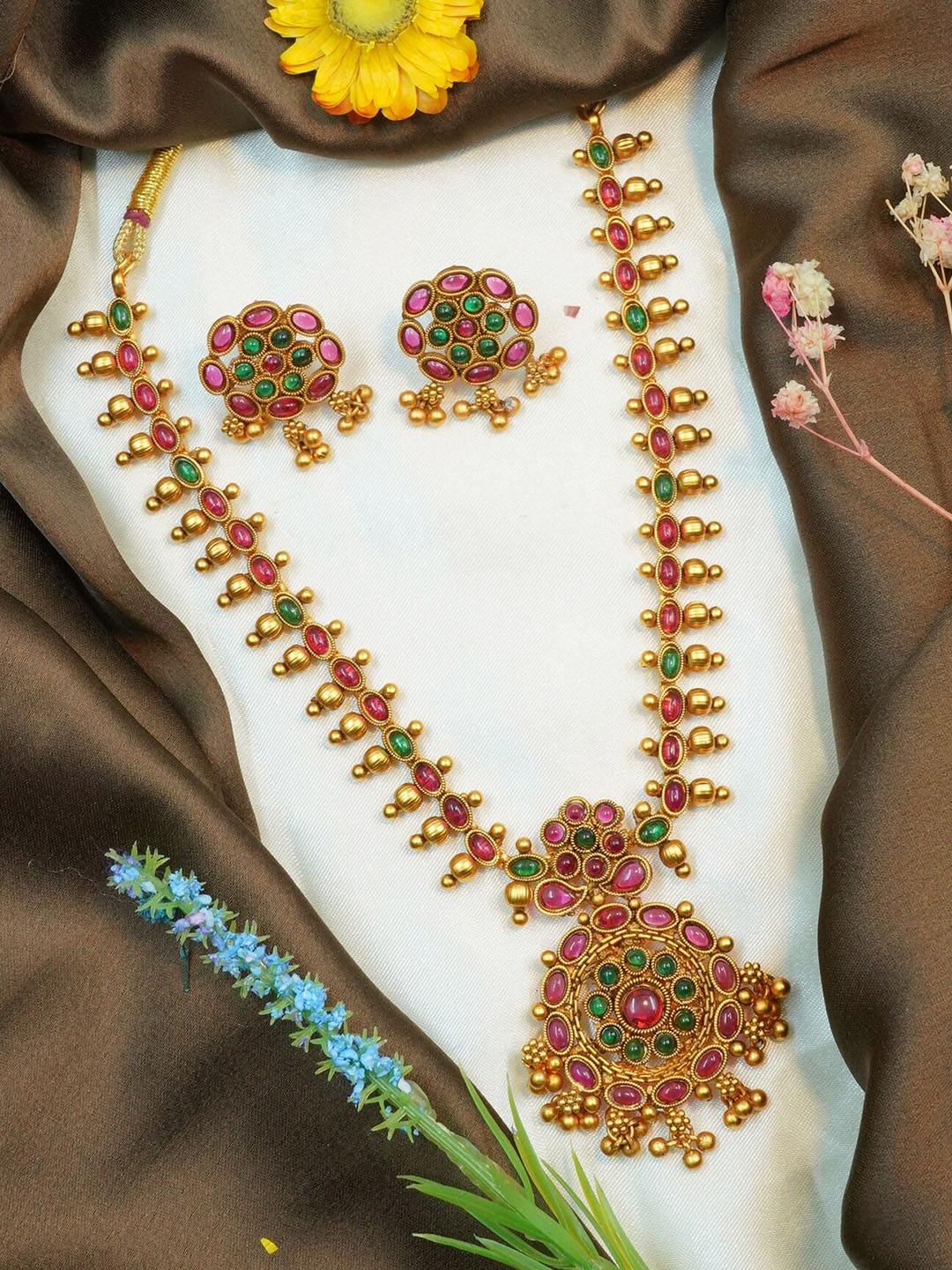 

GRIIHAM Gold-Plated CZ-Studded Jewellery Set