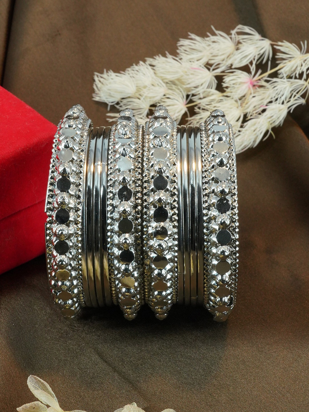 

GRIIHAM Set Of 12 Silver-Plated Bangles