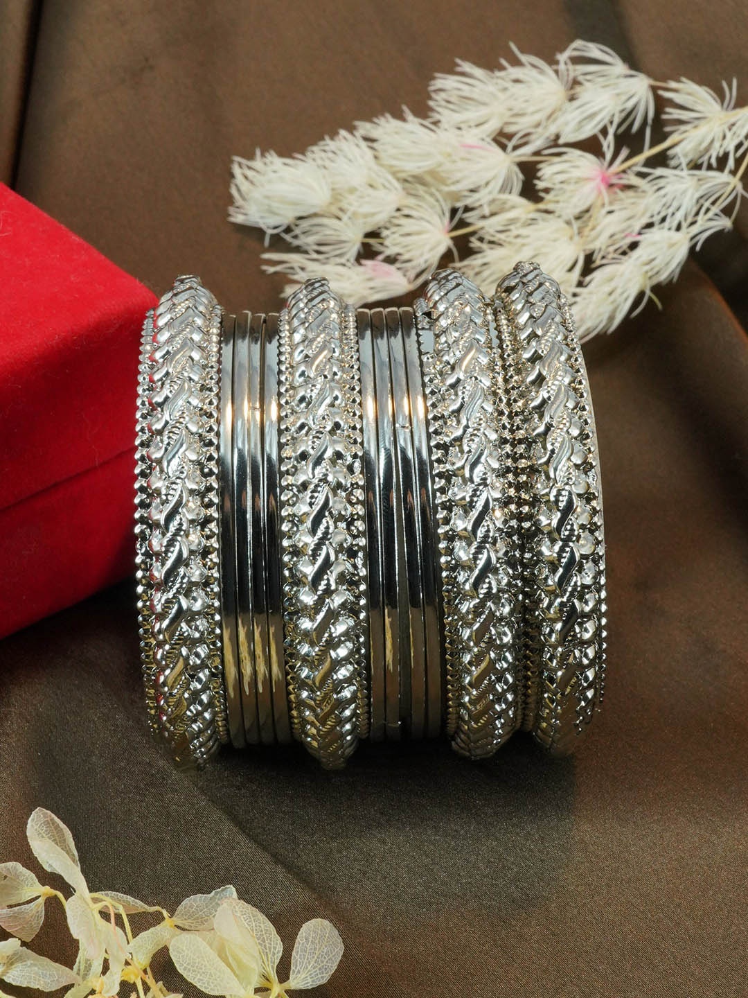 

GRIIHAM Set of 12 Silver-Plated Bangles