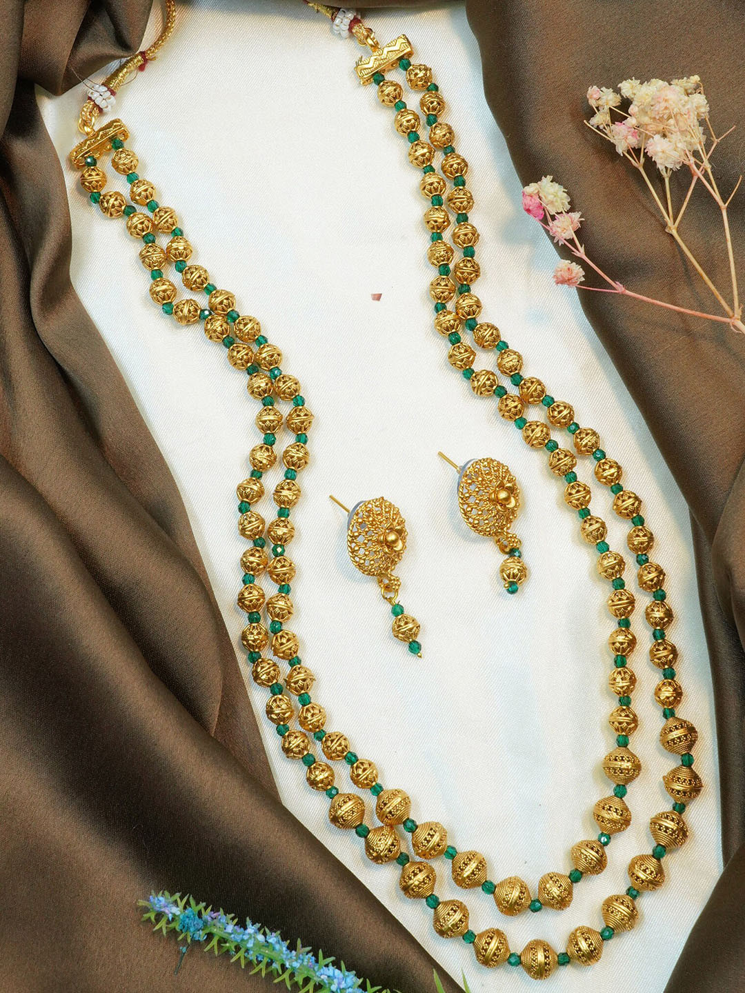

GRIIHAM Gold-Plated CZ-Studded Jewellery Set