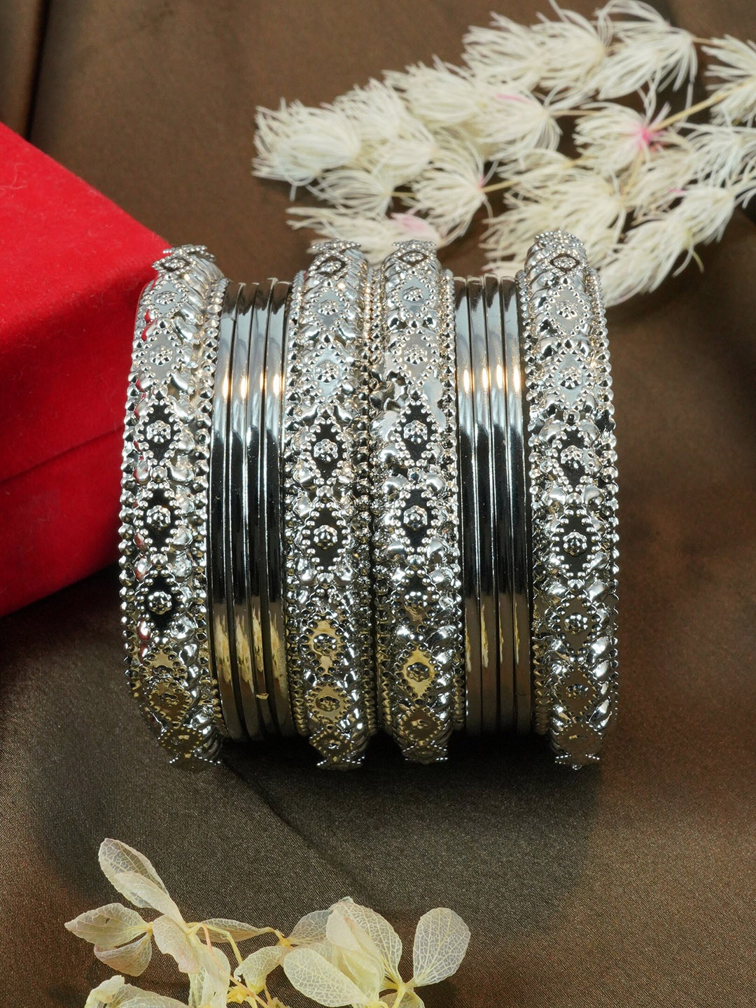 

GRIIHAM Set of 12 Silver-Plated Bangles