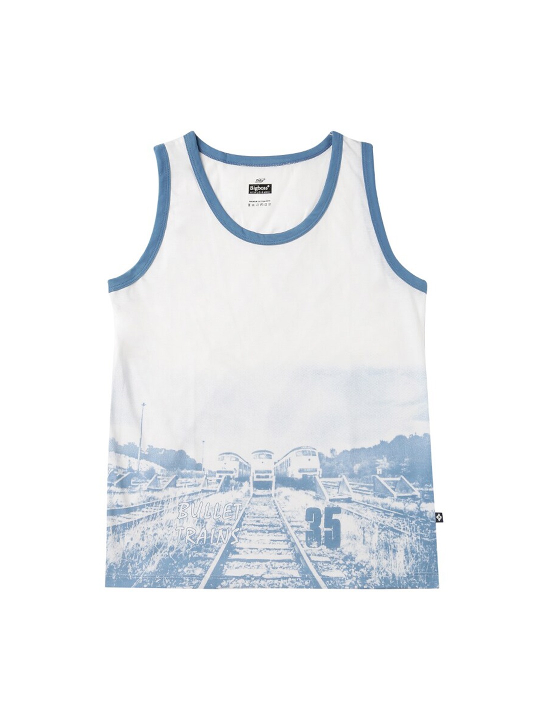 

Dollar Boys Printed Cotton Innerwear Vests, White