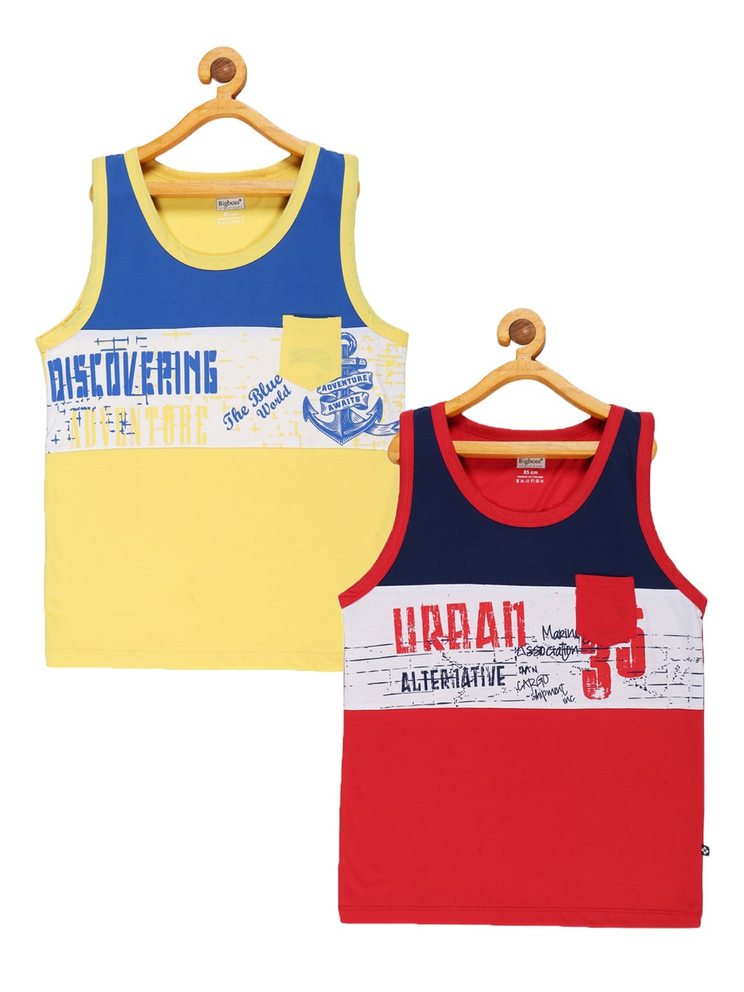 

Dollar Boys Pack Of 2 Printed Cotton Innerwear Vests, Red