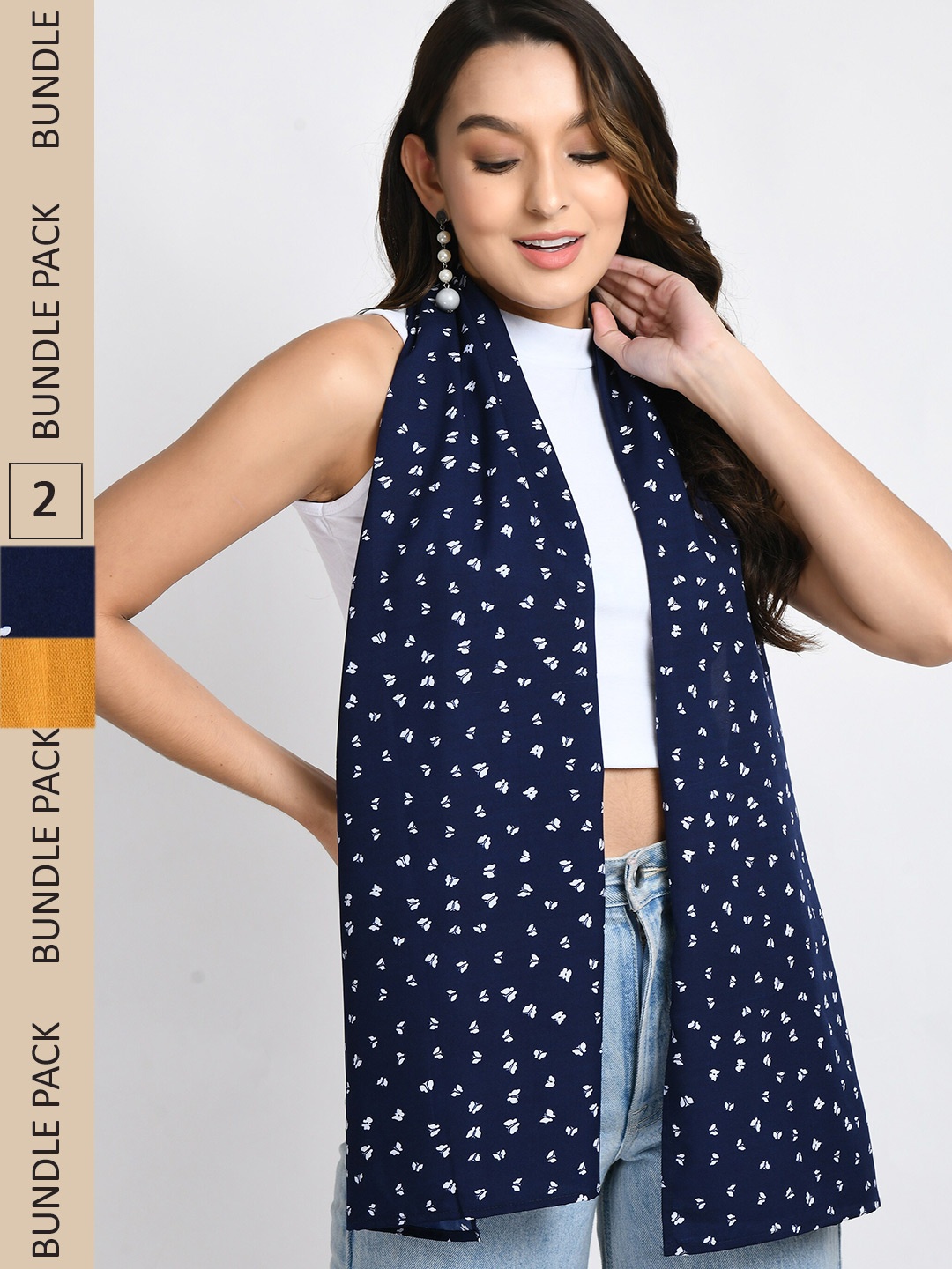 

V&M Women Pack of 2 Printed Scarves, Blue