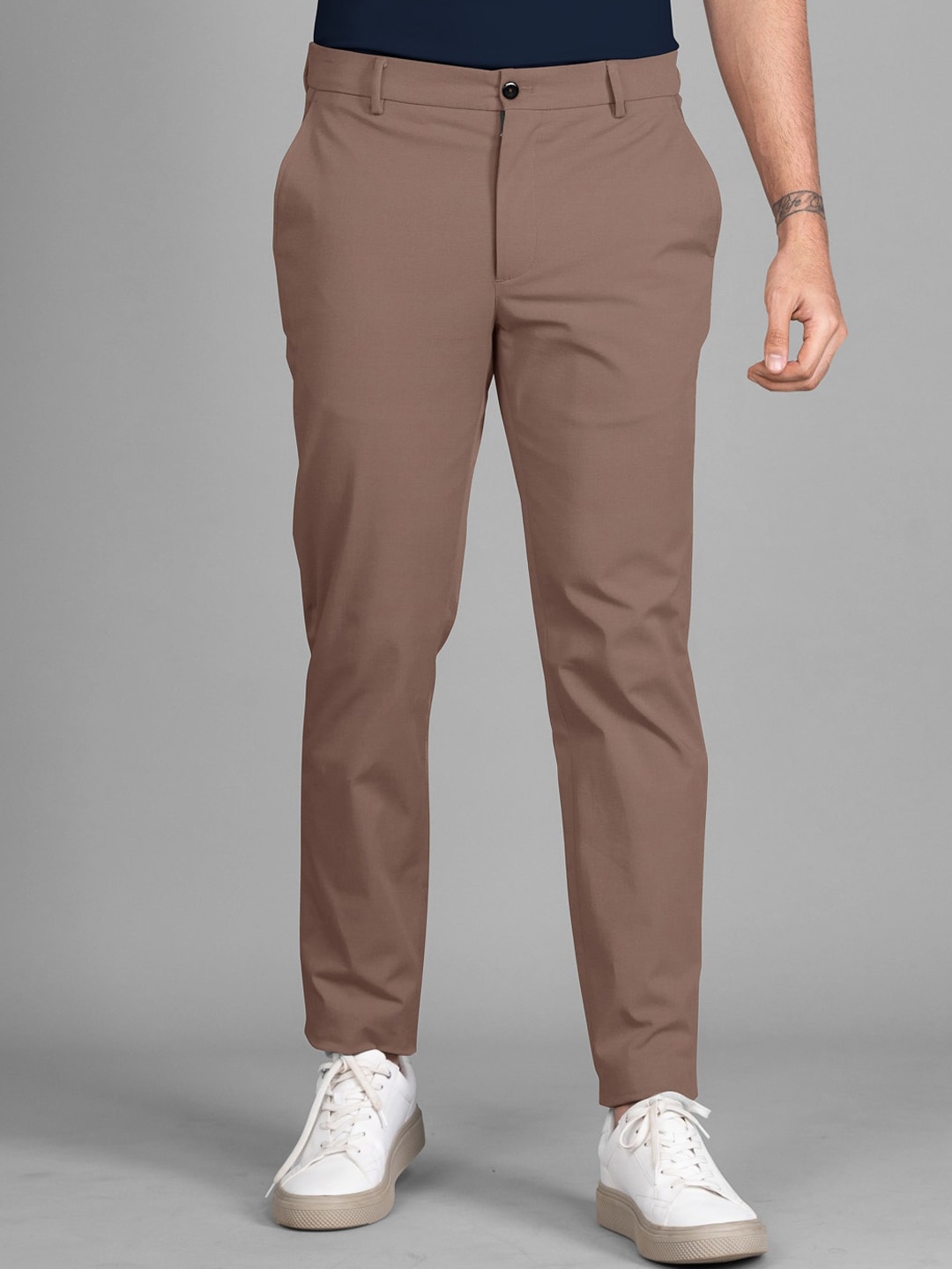 

The Pant Project Men Cotton Tailored Slim Fit Chinos, Khaki