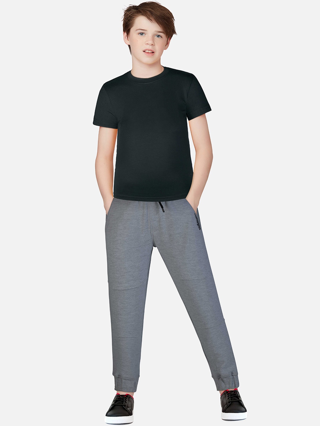 

Gini and Jony Boys Mid-Rise Cotton Joggers, Grey