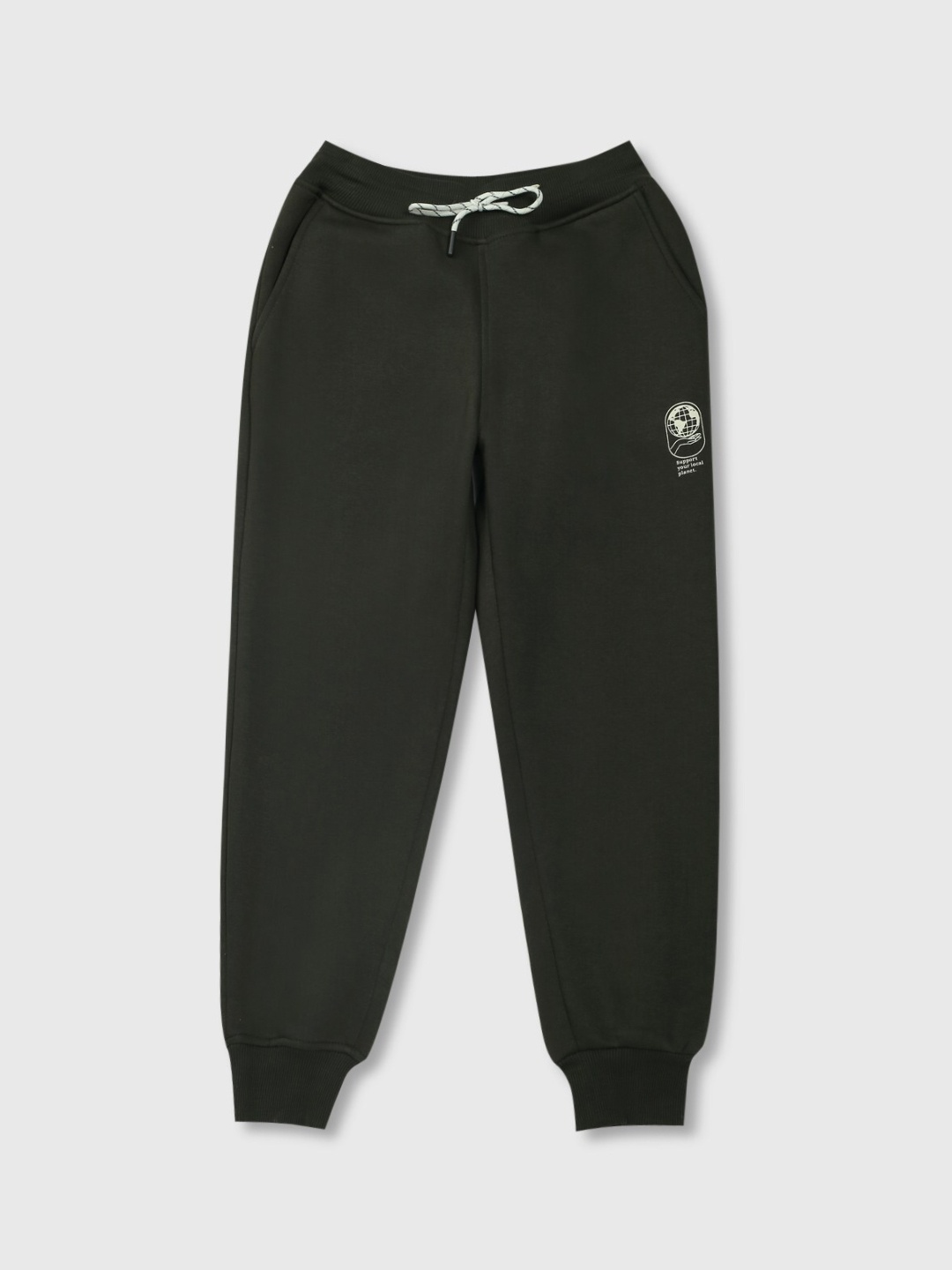 

Gini and Jony Boys Mid-Rise Cotton Joggers, Olive
