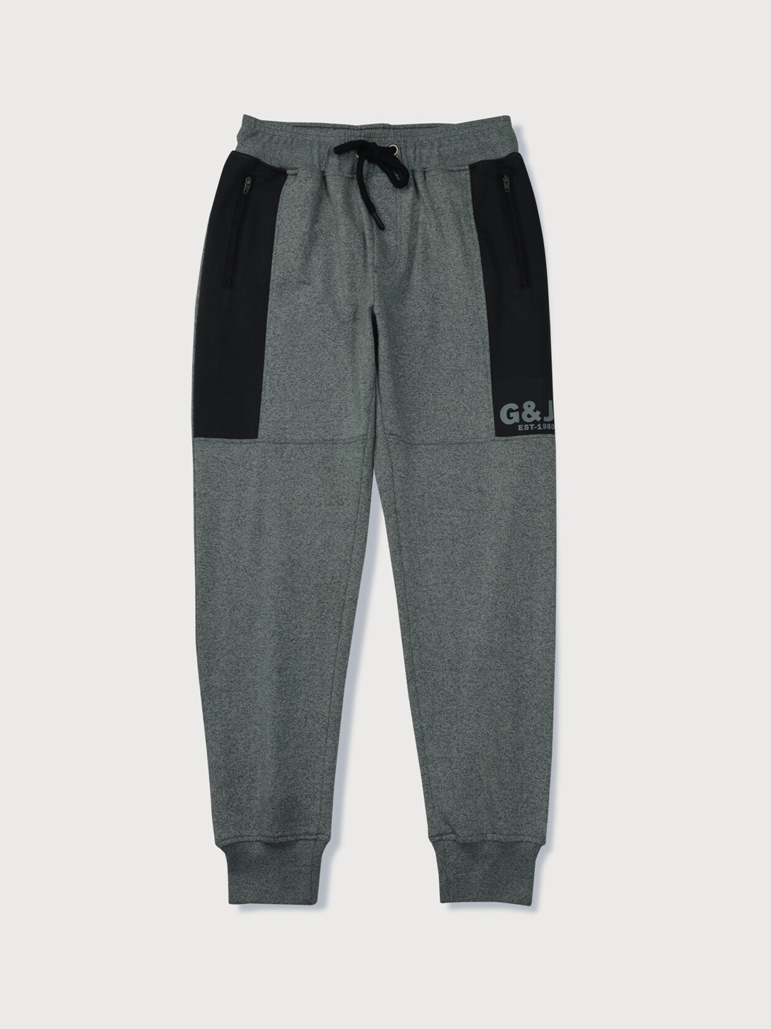 

Gini and Jony Boys Colorblocked Cotton Joggers, Grey