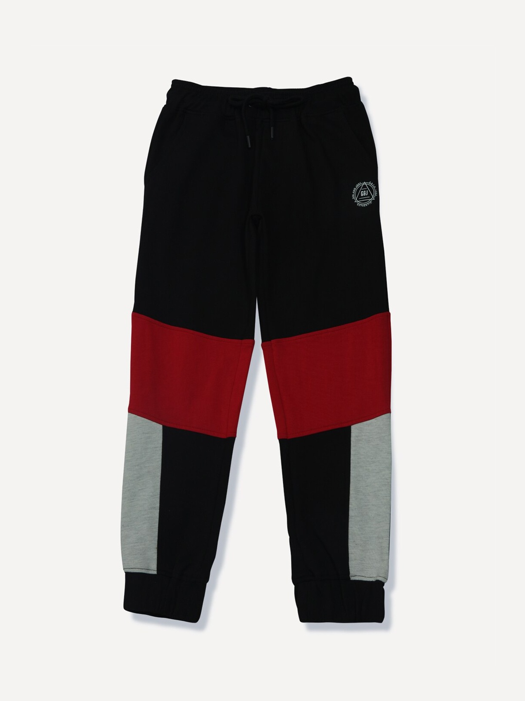 

Gini and Jony Boys Colorblocked Cotton Track Pants, Black