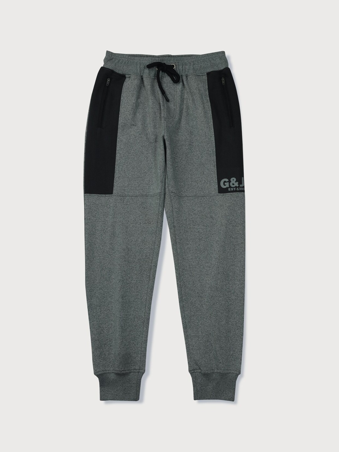

Gini and Jony Boys Color-Blocked Cotton Joggers, Grey