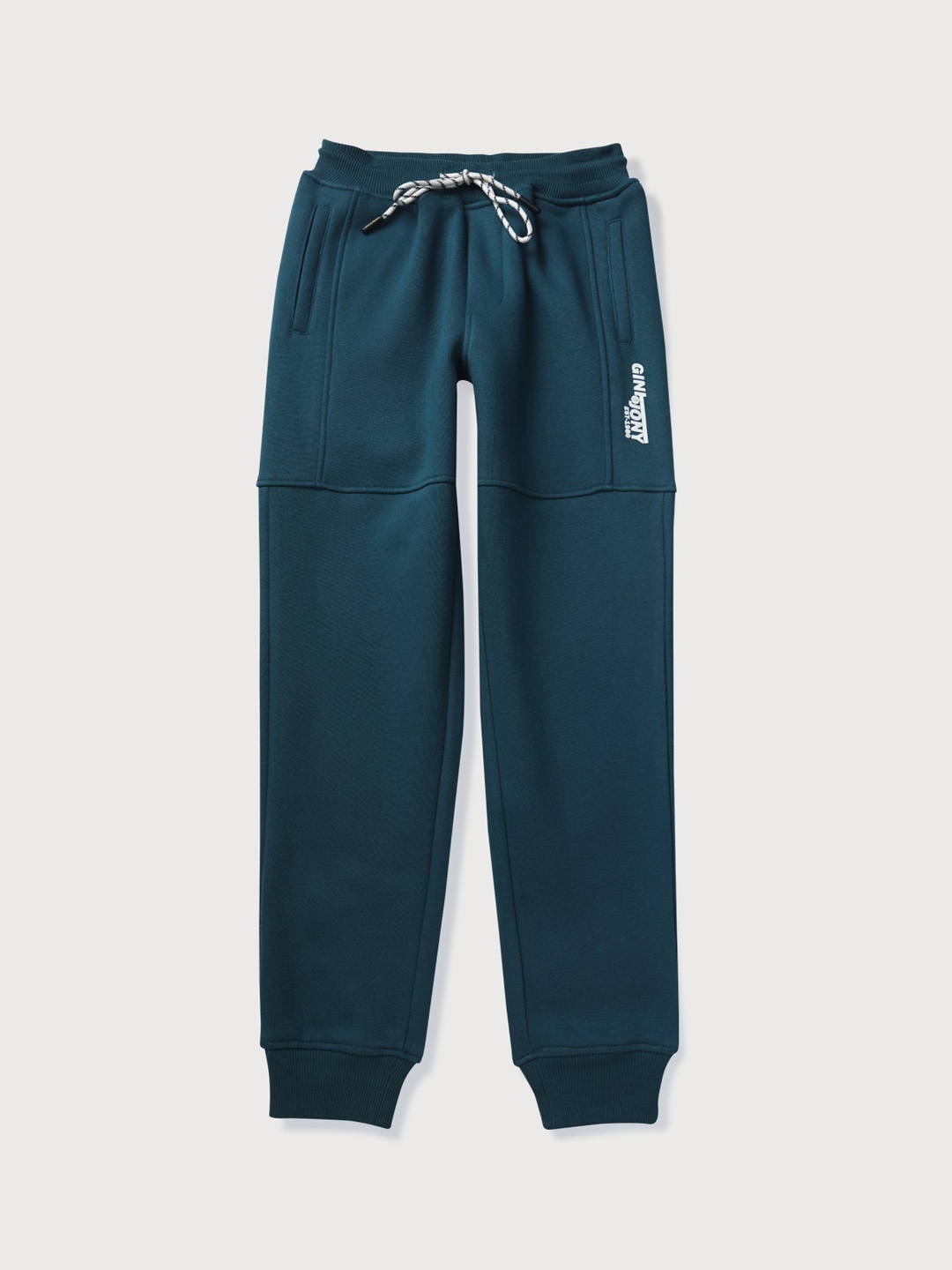 

Gini and Jony Kids Boys Cotton Elasticated Joggers, Green